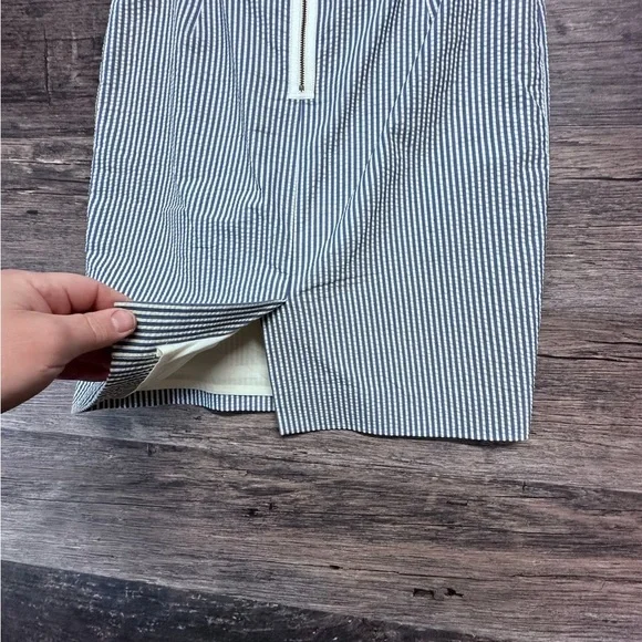 J. Crew White and Blue Mini Ribbed Pencil Skirt Womens 6 - Picture 7 of 8